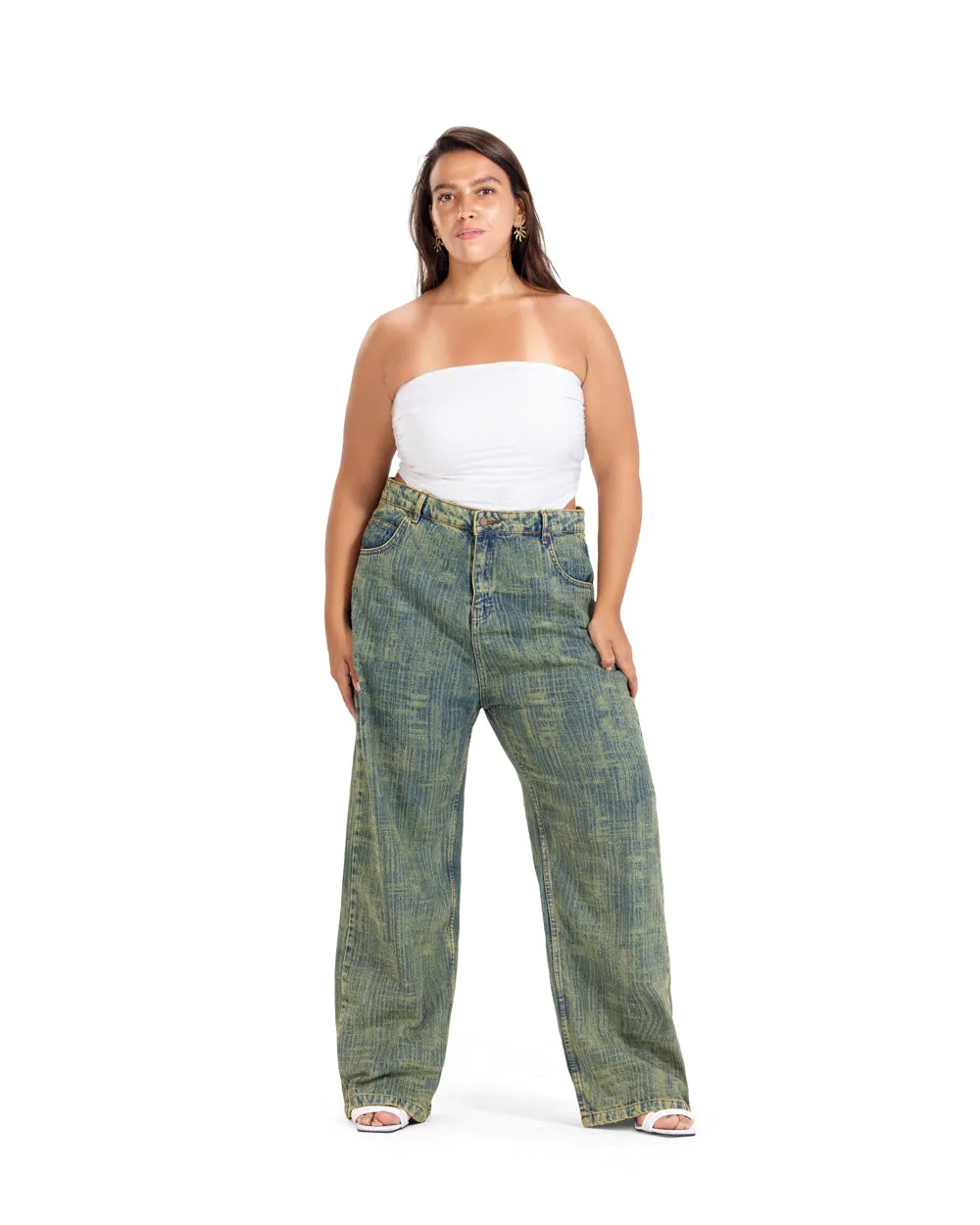 Distressed Denim - Gradient Green