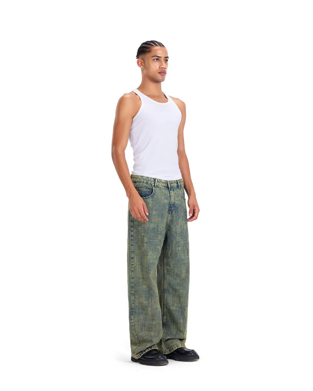 Distressed Denim - Gradient Green