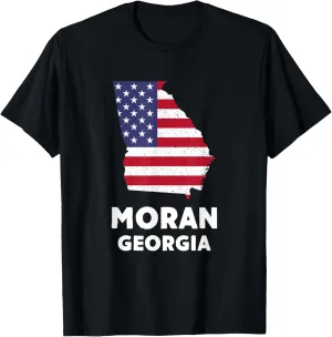 Distressed Patriotic USA Flag Moran, Georgia T-Shirt