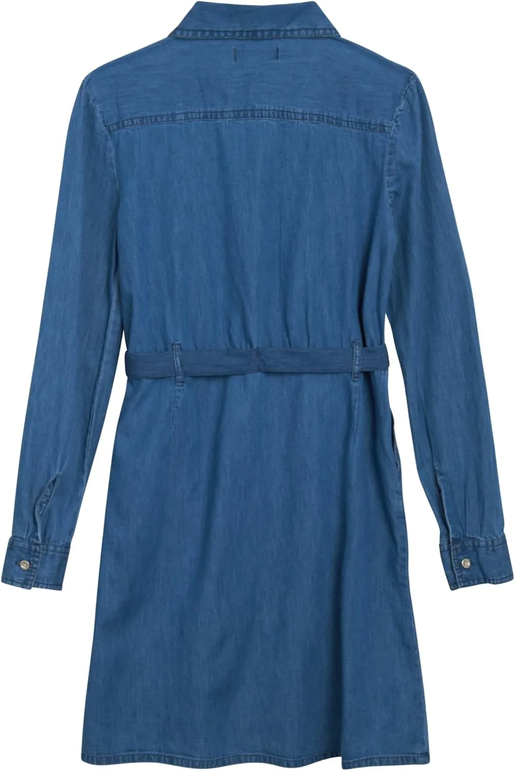 DKNY Girls’ Casual Dress - Button Down Denim Dress - Chambray Denim Jumper Jean Dress for Girls (7-16)
