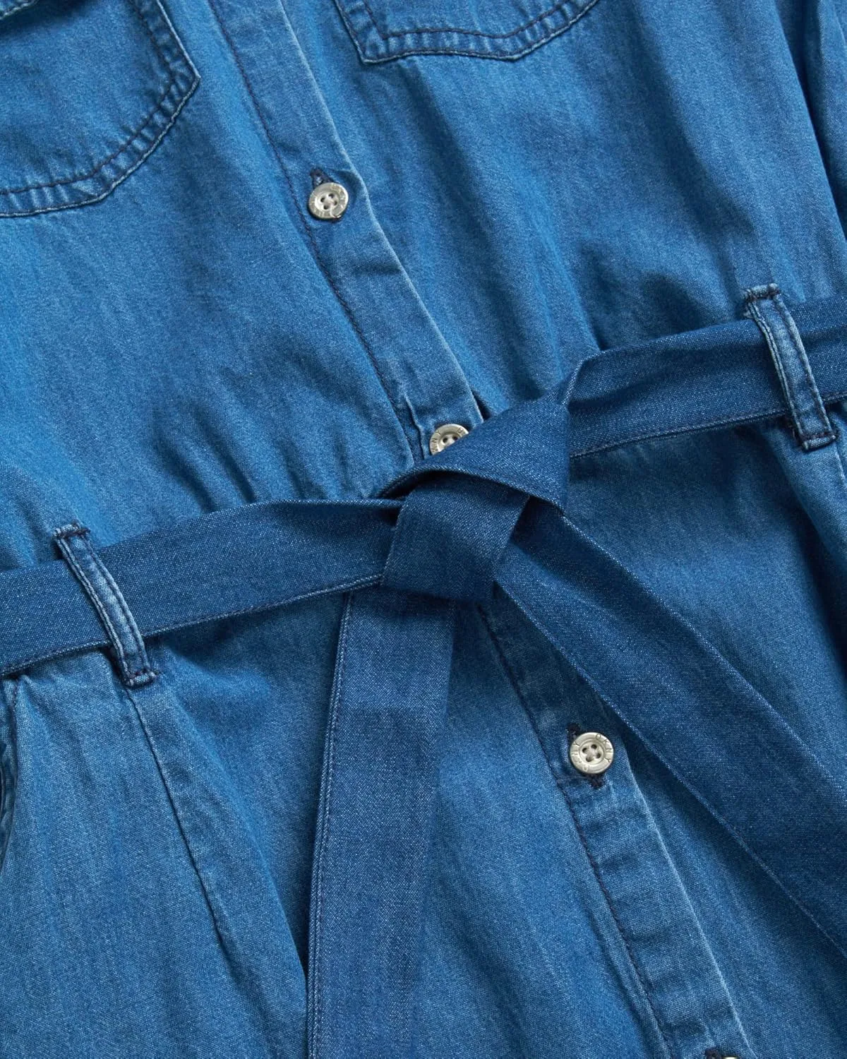 DKNY Girls’ Casual Dress - Button Down Denim Dress - Chambray Denim Jumper Jean Dress for Girls (7-16)