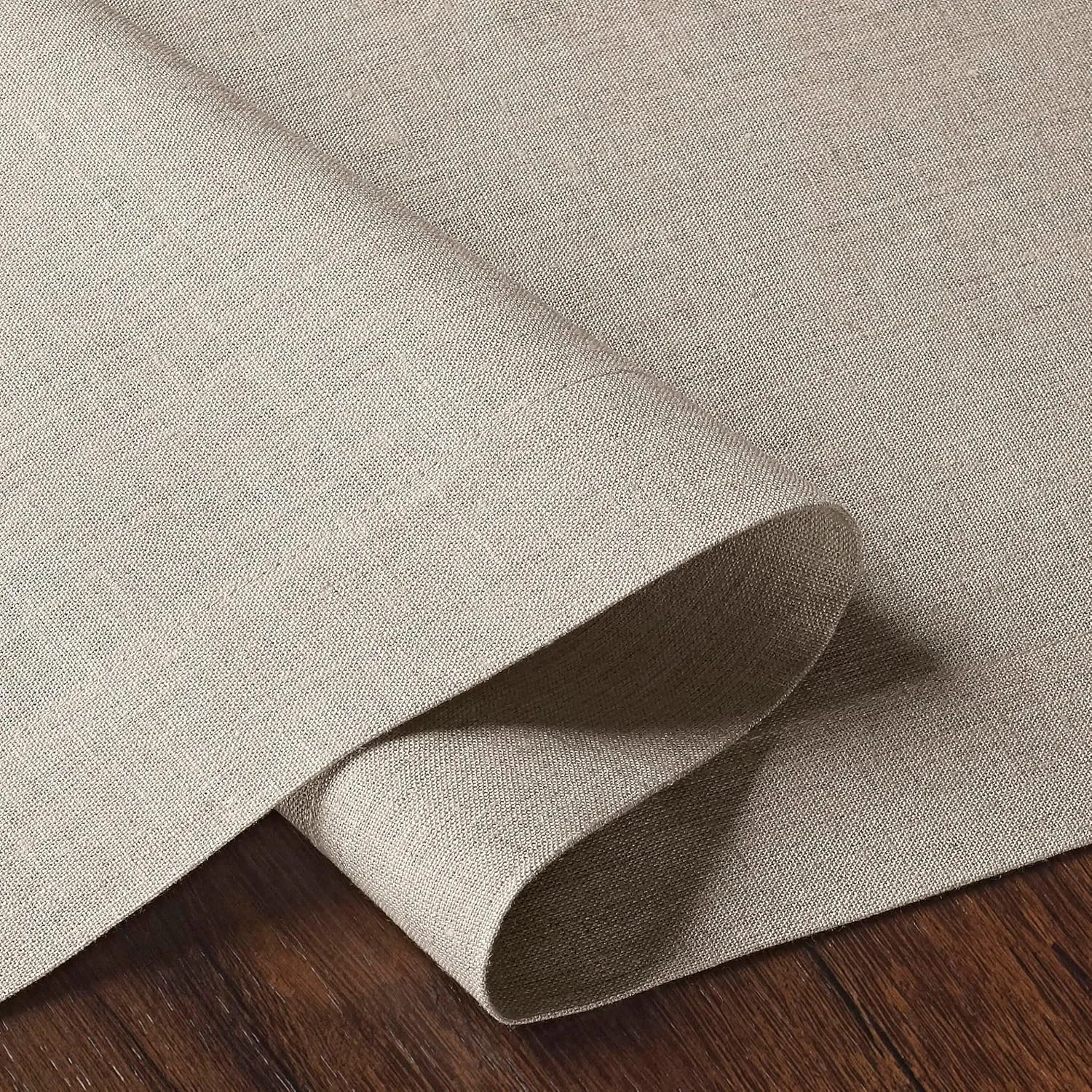 D'Moksha Homes Linen Table Runner 14 x 72 Inch - 100% Pure Linen Natural Table Runner - Machine Washable Farmhouse Table Runner for Summer