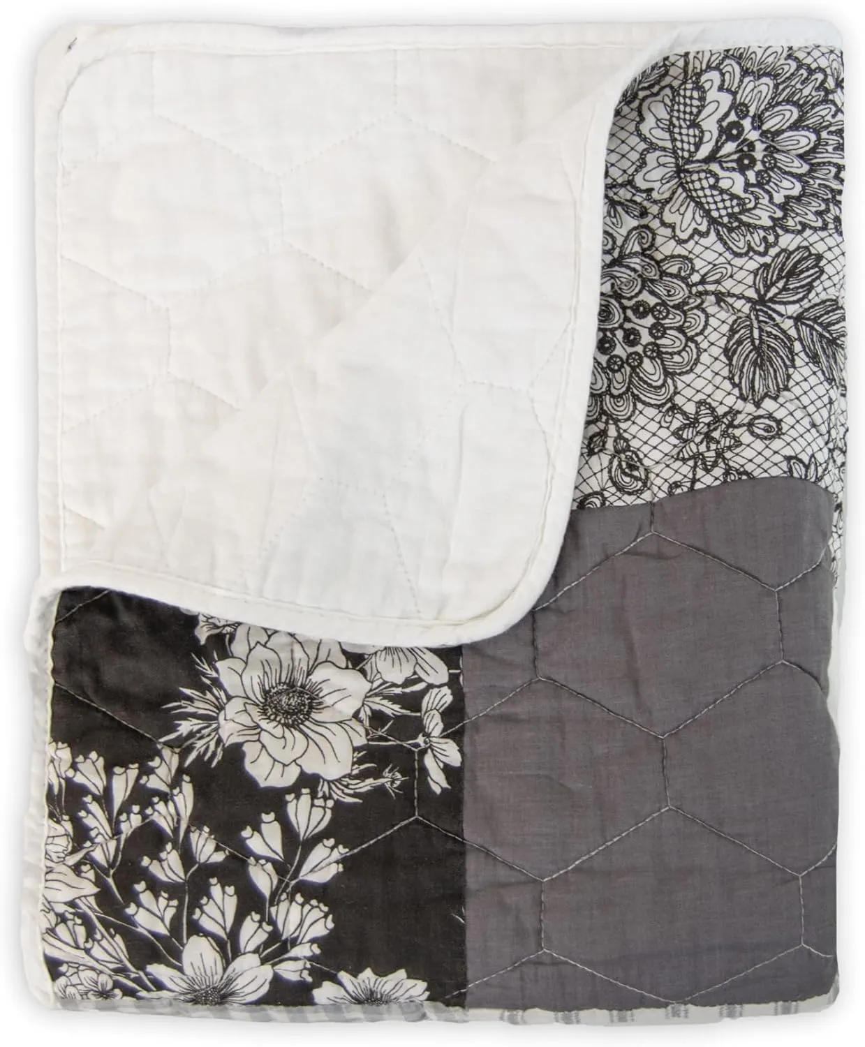 Donna Sharp Indiana Farmhouse Cotton Pieced Quilted Throw Blanket is 50" x 60" - Machine Washable - Perfect for Rustic Americana Decor