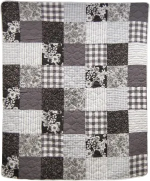 Donna Sharp Indiana Farmhouse Cotton Pieced Quilted Throw Blanket is 50" x 60" - Machine Washable - Perfect for Rustic Americana Decor