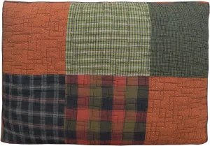 Donna Sharp Pillow Sham - Woodland Square Lodge Decorative Pillow Cover with Patchwork Pattern - Standard