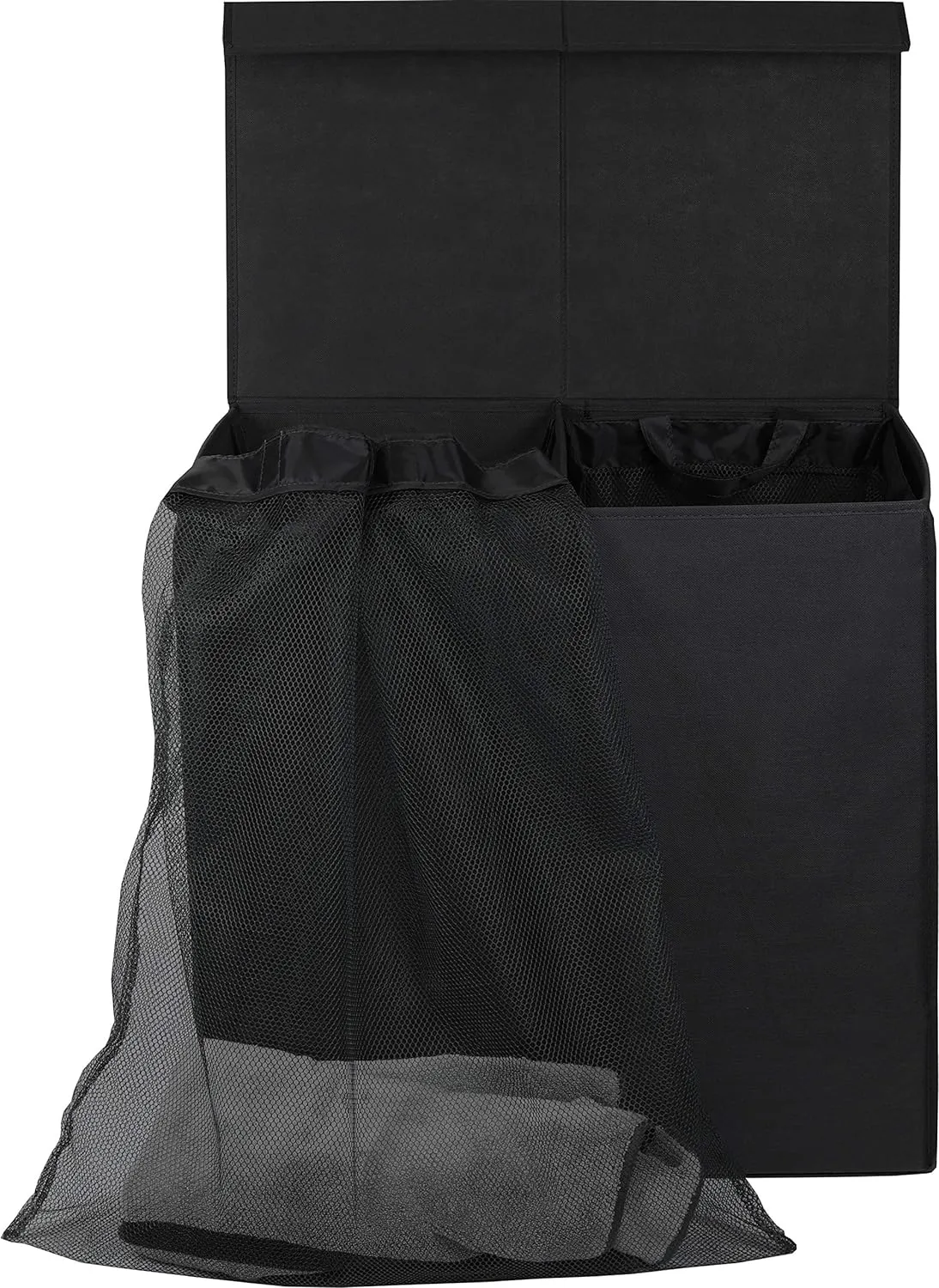 Double Laundry Hamper/Basket with Lid and Removable Liner
