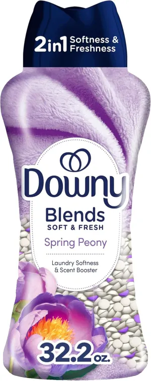 Downy Blends 2-in-1 Soft & Fresh Laundry Scent Booster Beads, Spring Peony Scent, 32.2 OZ, Laundry Softness and Scent Booster