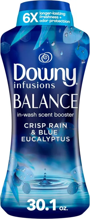 Downy Infusions In-Wash Laundry Scent Booster Beads, BALANCE, Crisp Rain and Blue Eucalyptus Scent, 30.1 oz