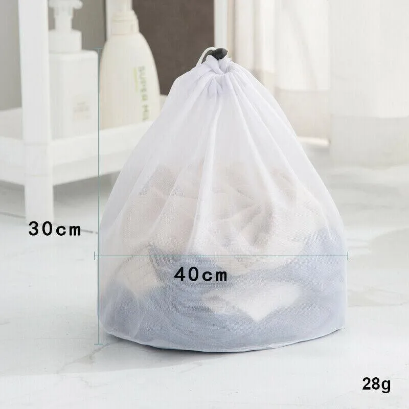 Drawstring Mesh Laundry Bag 1/4PCS 4Sizes Polyester