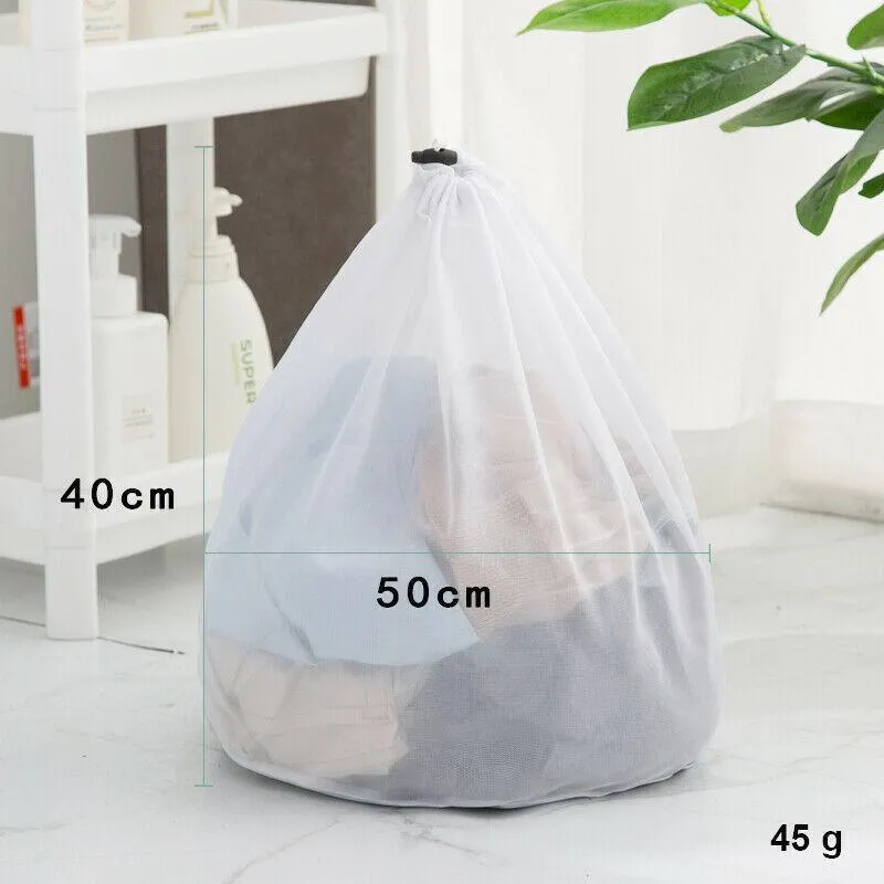 Drawstring Mesh Laundry Bag 1/4PCS 4Sizes Polyester