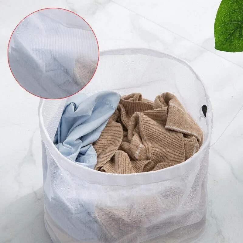 Drawstring Mesh Laundry Bag 1/4PCS 4Sizes Polyester