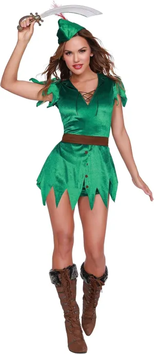 Dreamgirl Adult Womens Neverland Costume, Mischief in Neverland Halloween Costume