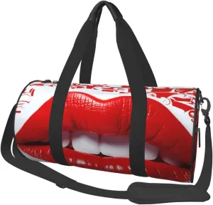 Duffel Bag for Men Women Small Gym Bag Printing Lips Travel Duffel Bag Waterproof Overnight Bag for Sports Workout