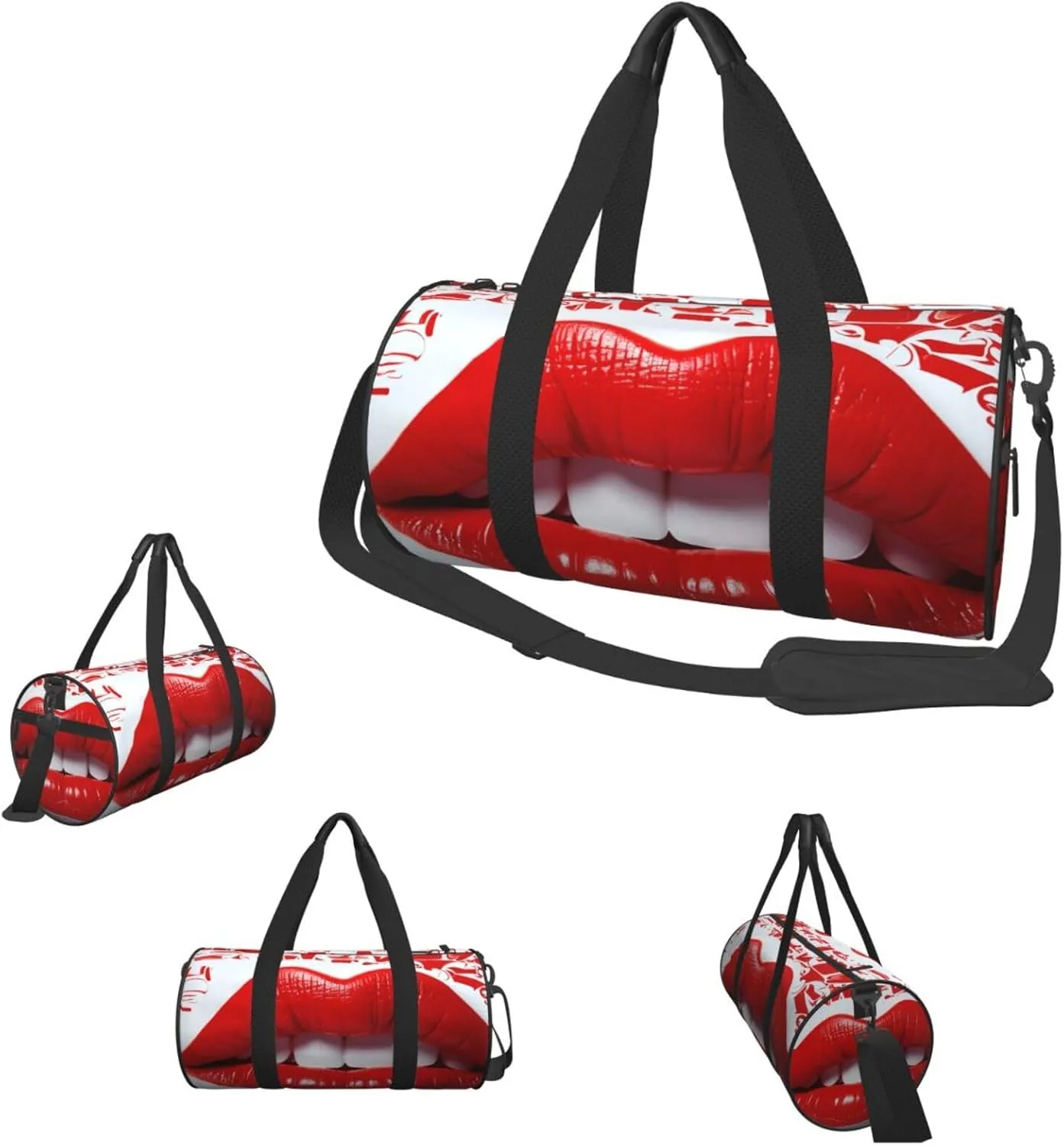 Duffel Bag for Men Women Small Gym Bag Printing Lips Travel Duffel Bag Waterproof Overnight Bag for Sports Workout
