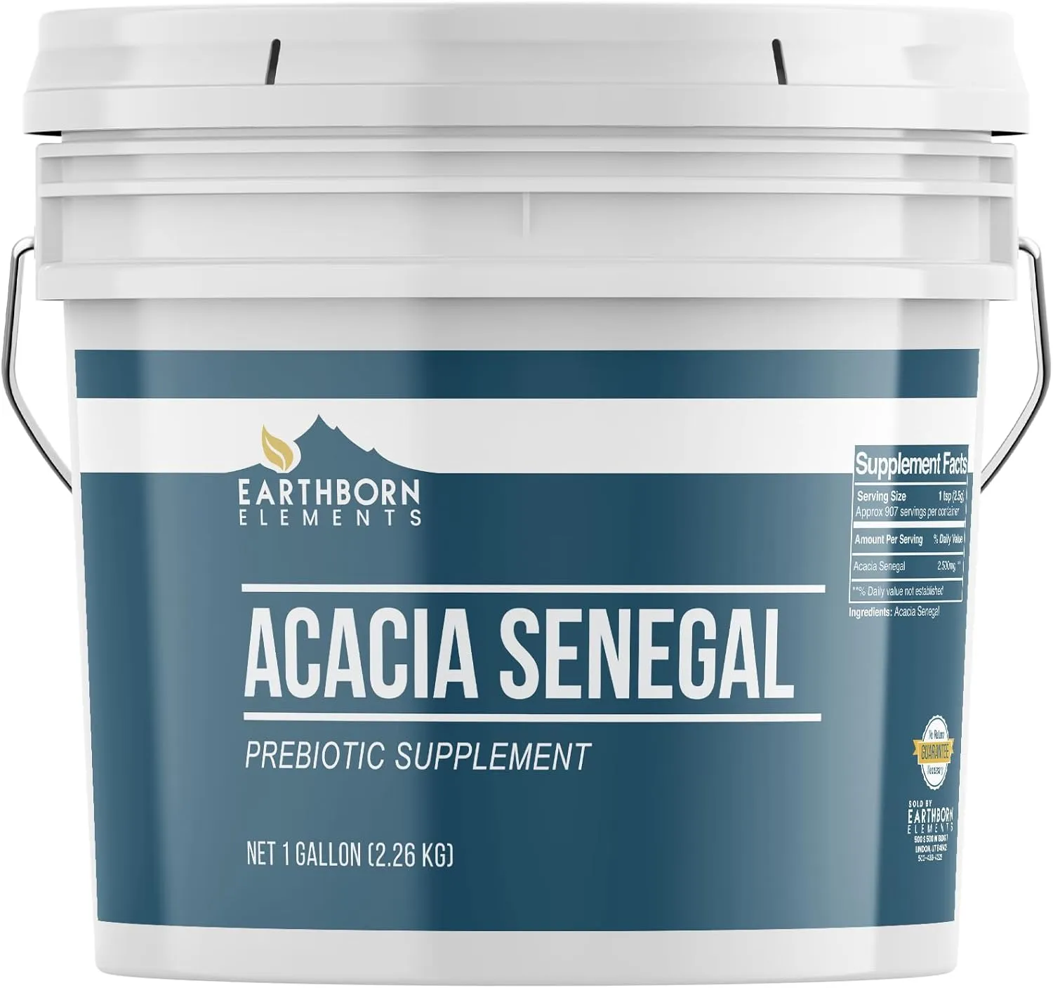 Earthborn Elements Acacia Senegal 1 Gallon, Natural Prebiotic, Resealable Plastic Bucket