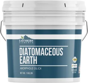 Earthborn Elements Diatomaceous Earth (1 Gallon), Resealable Bucket, Pure Freshwater Amorphous Silica