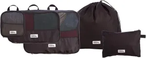 Eddie Bauer 5 Set Packing Organizer Cubes for Suitcases, Travel Essentials for Carry on, Lugagge Oganizer Bags Set Accessories, Black