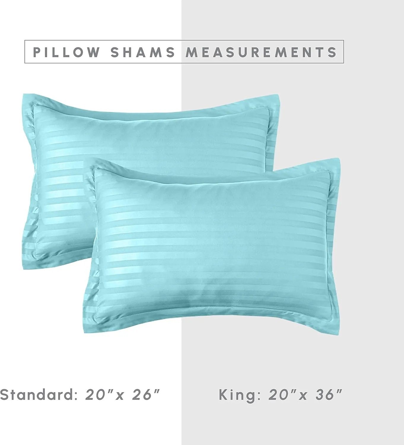 Elegant Comfort® Wrinkle Resistant - Silky Soft Dobby Stripe Bed-in-a-Bag 8-Piece Comforter Set -HypoAllergenic - Full/Queen, Light Blue