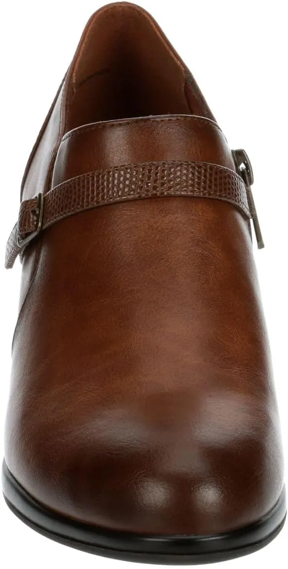Ellory - Women's Low Cut Faux Leather Heeled Ankle Bootie