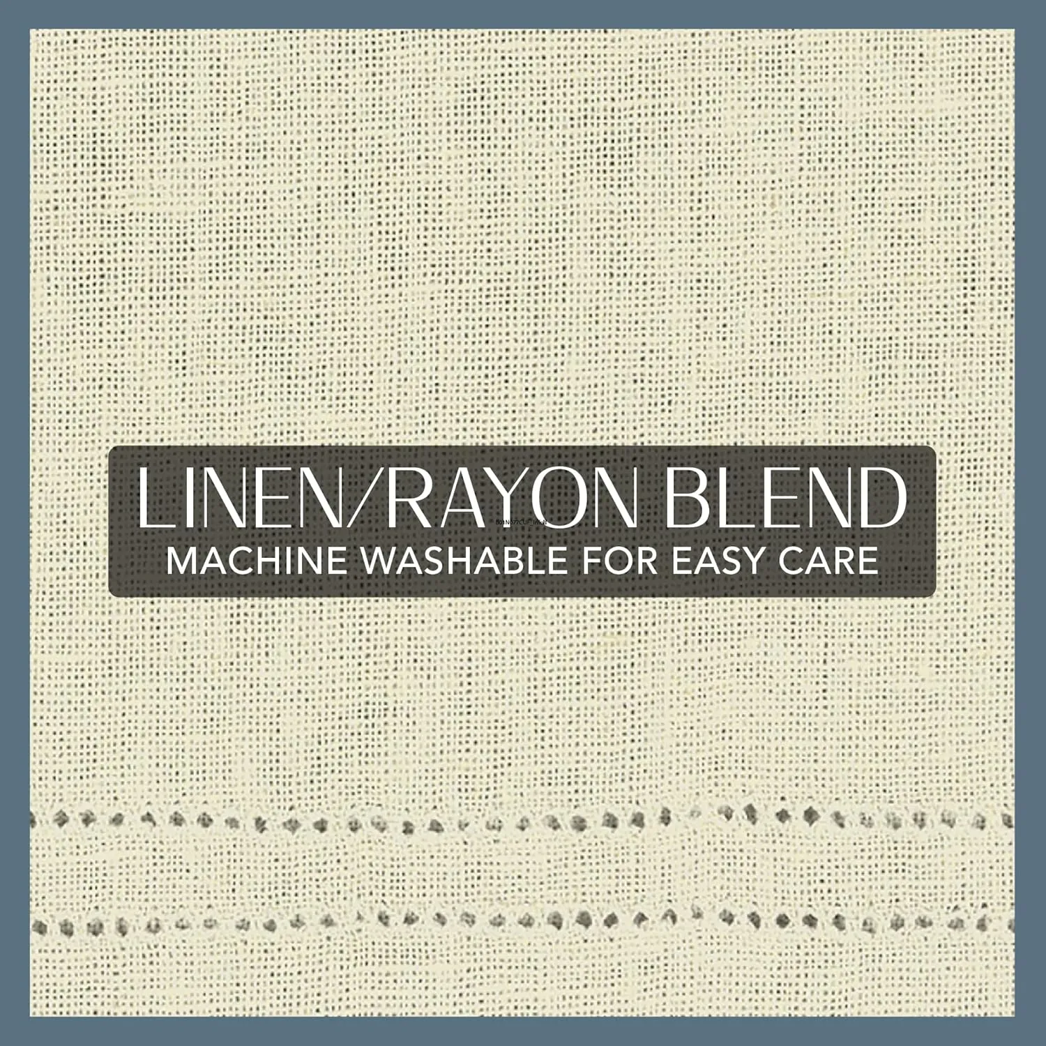 Elrene Home Fashions Cameron Linen Window Valance, 60" W x 15" L (1 Valance), Ivory
