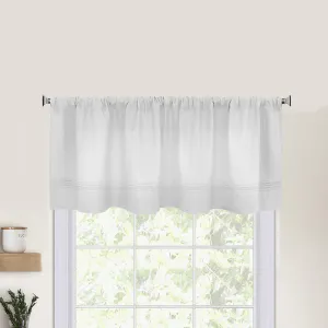 Elrene Home Fashions Pintuck Kitchen Window, 60 in x 14 in (Valance), White