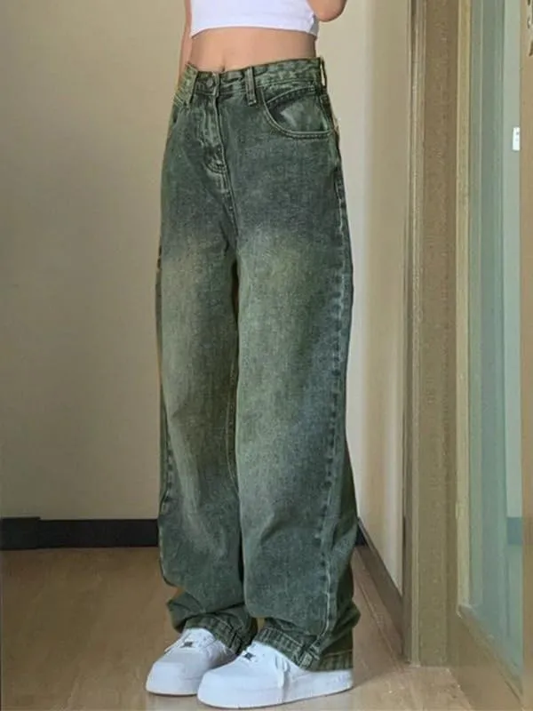 EMMIOL Denim Jeans for Women Wide Leg Jeans Low Waist Baggy Jeans for Women Loose Boyfriends Jeans Denim Pants Y2K 90S