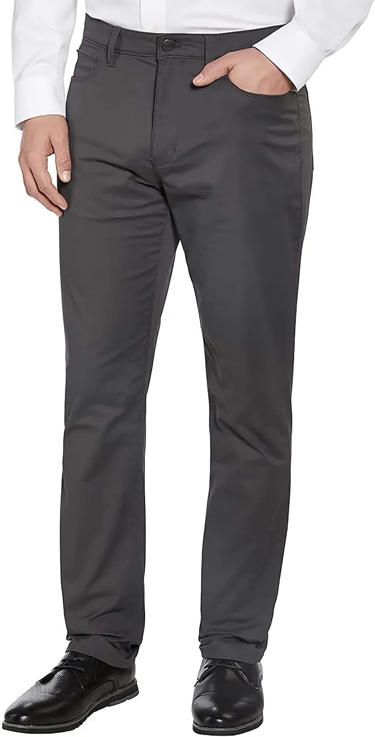 English Laundry Men's 5 Pocket Slim Straight Stretch Midway Pant (as1, Waist_Inseam, Numeric_32, Numeric_29, Regular, Regular, 006 Forged Iron Gray, 32W x 29L)