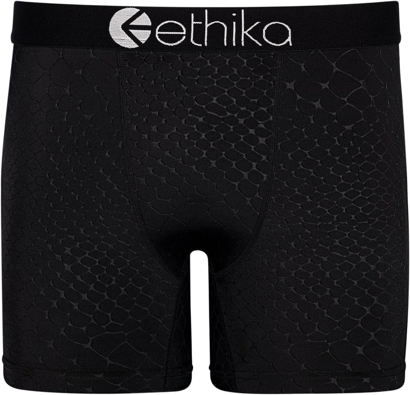 Ethika Mens MID Boxer Brief | Embossed Python -Black-