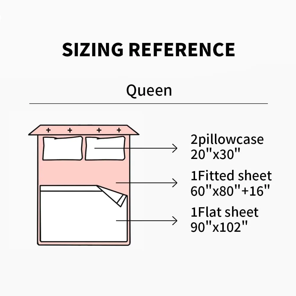 EVERLY Linen Queen Sheets Set, 100% Stonewashed French Linen Bed Sheets Deep Pocket Sheets, 4 Pieces (1 Flat Sheet, 1 Fitted Sheet, 2 Pillowcases) Natural Flax Bedding Set,Pink