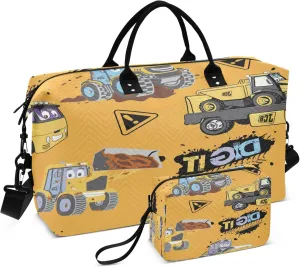 Exnundod Women Weekender Bags Monster Truck Cartoon Gym Bags Carry On Overnight Duffle Large Duffle Tote Hospital Bag for Business Trip, Yoga