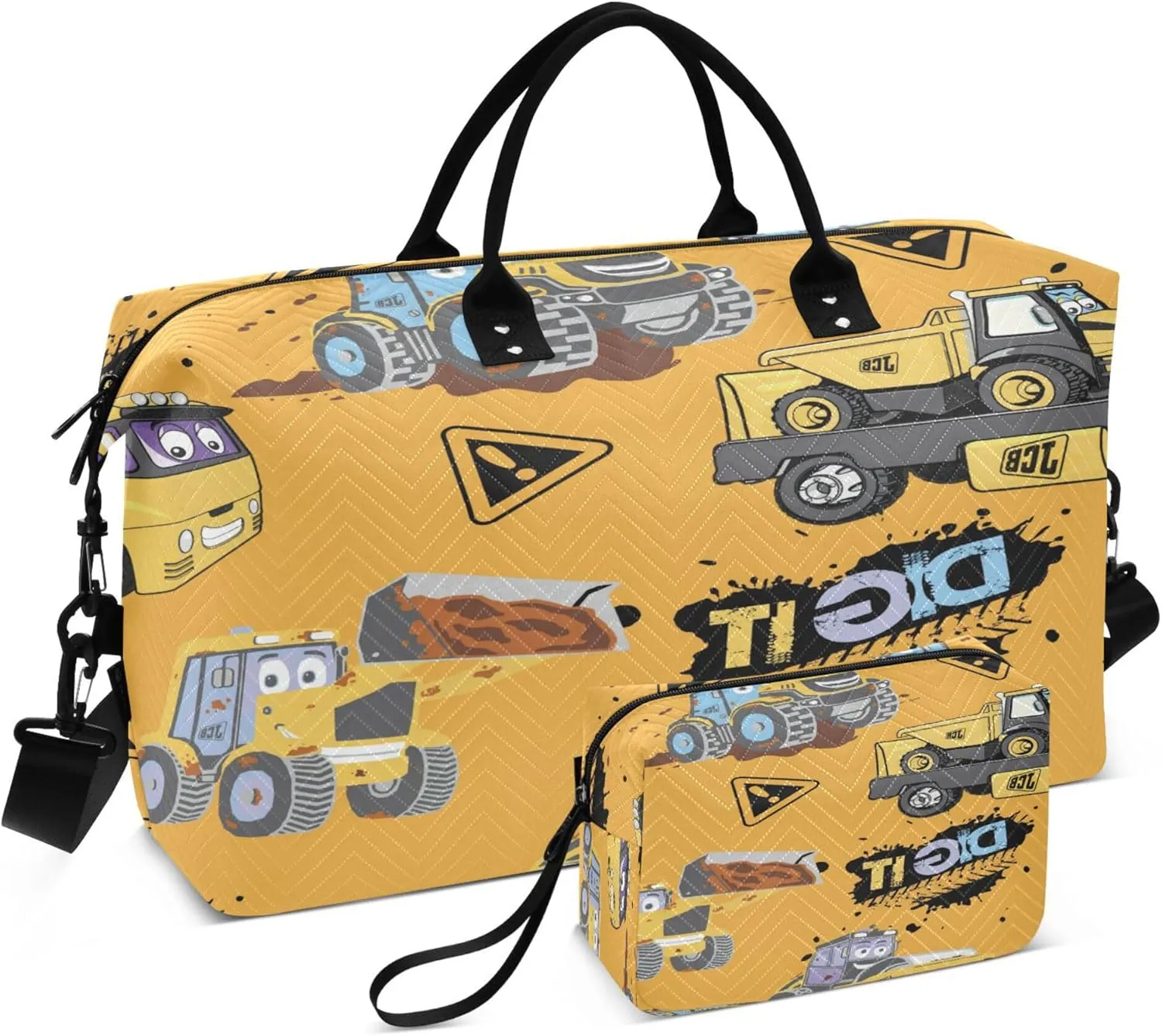 Exnundod Women Weekender Bags Monster Truck Cartoon Gym Bags Carry On Overnight Duffle Large Duffle Tote Hospital Bag for Business Trip, Yoga