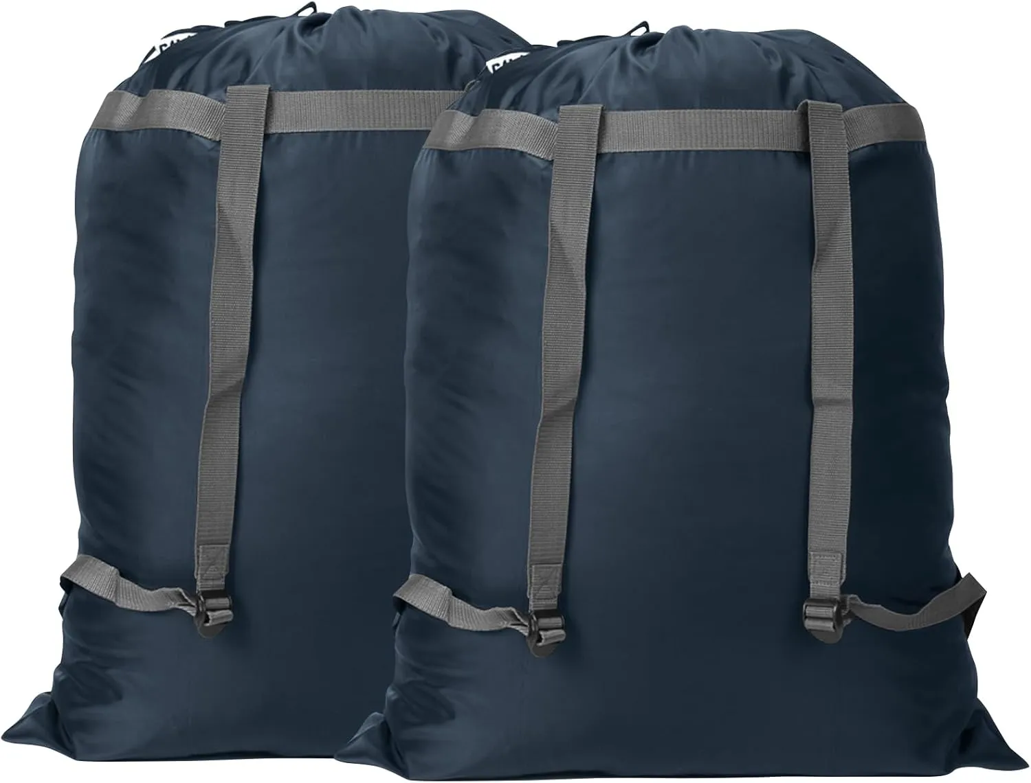 Extra Large Laundry Bag Backpack, 27” x 34”Sturdy Laundry Bag with Shoulder Straps Drawstring Closure Heavy Duty Foldable Backpack for College, Travel, Laundromat, Apartment (Navy | 2 Pack)