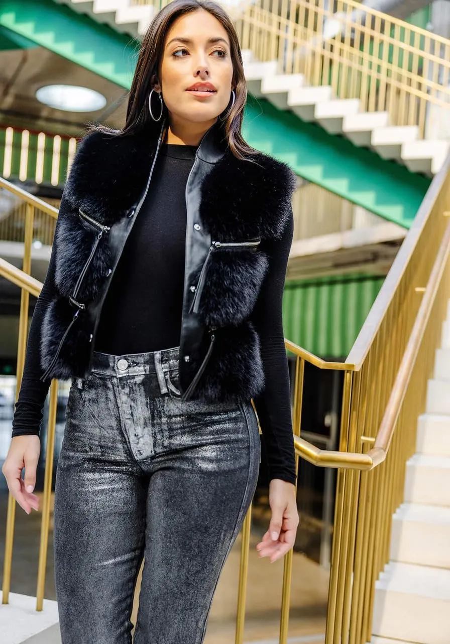 Fabulous-Furs Donna Salyers Fox Faux Fur La Moda Vest