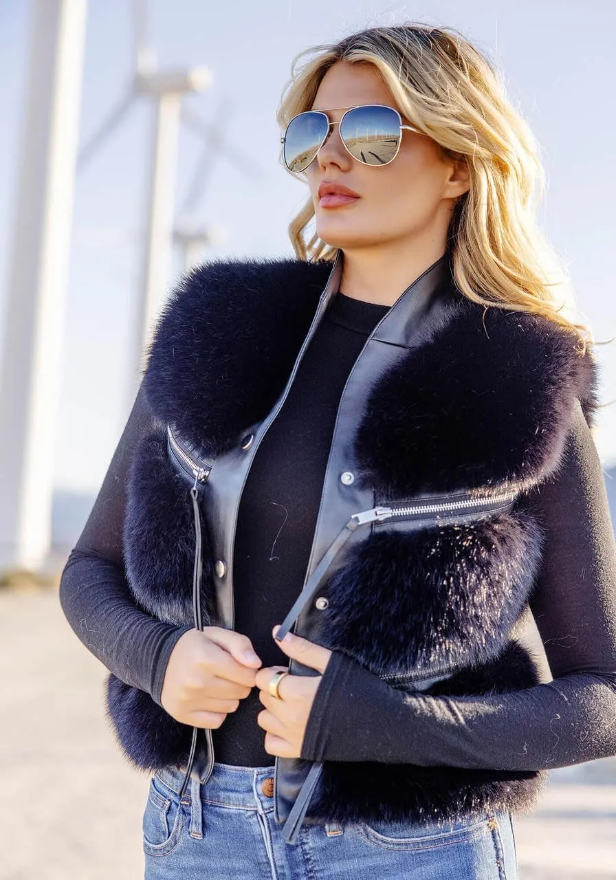 Fabulous-Furs Donna Salyers Fox Faux Fur La Moda Vest