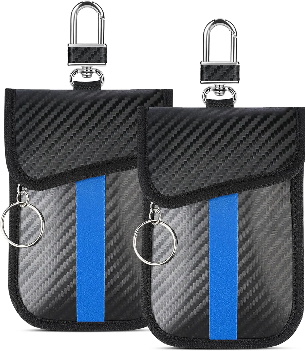 Faraday Bag for Key Fob, Anti-Theft Key fob Protector Signal Blocking Fits Most Keyfobs for All Cars From EU, America and Asia, Pack of 2