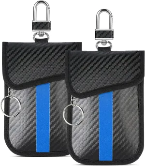 Faraday Bag for Key Fob, Anti-Theft Key fob Protector Signal Blocking Fits Most Keyfobs for All Cars From EU, America and Asia, Pack of 2