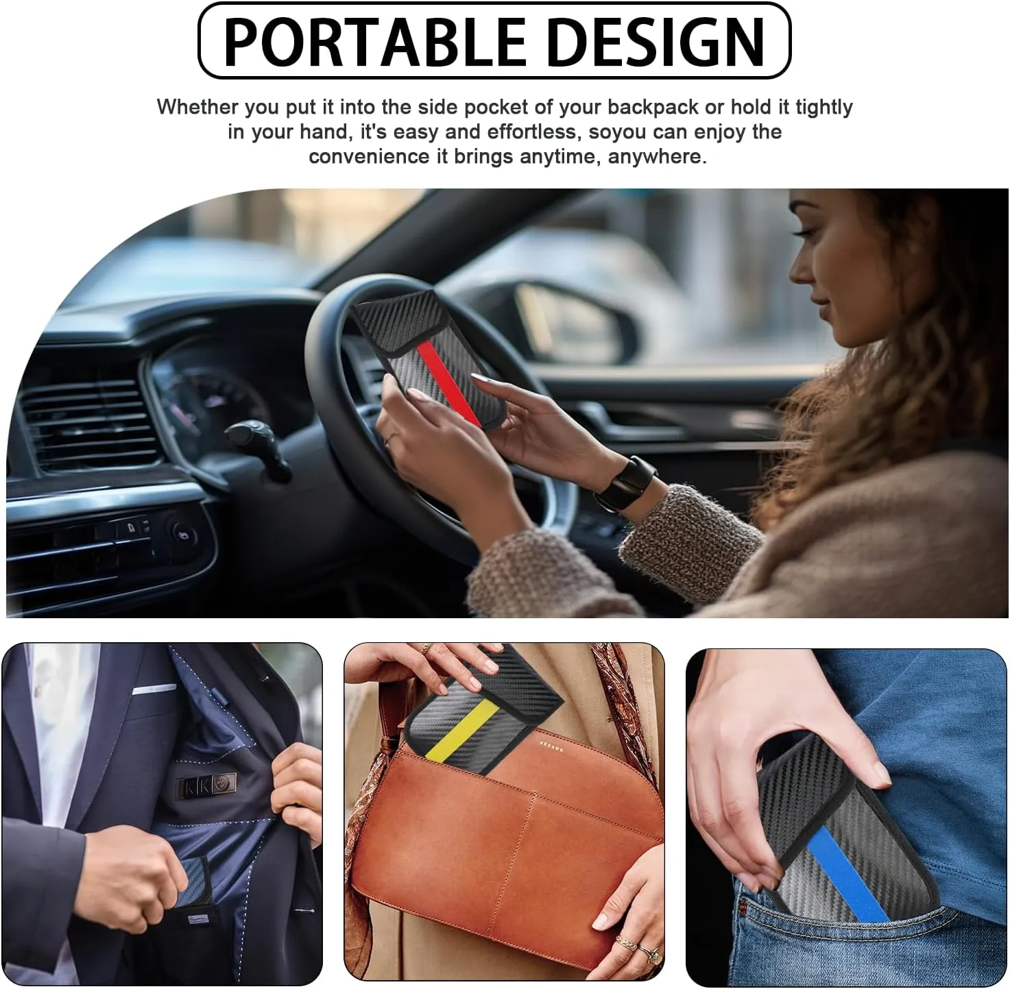Faraday Bag for Key Fob, Anti-Theft Key fob Protector Signal Blocking Fits Most Keyfobs for All Cars From EU, America and Asia, Pack of 2