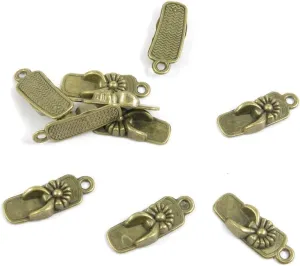 Fashion Jewelry Making Charms Findings Arts Crafts Beading Antique Bronze Tone Z5FV4 Slippers