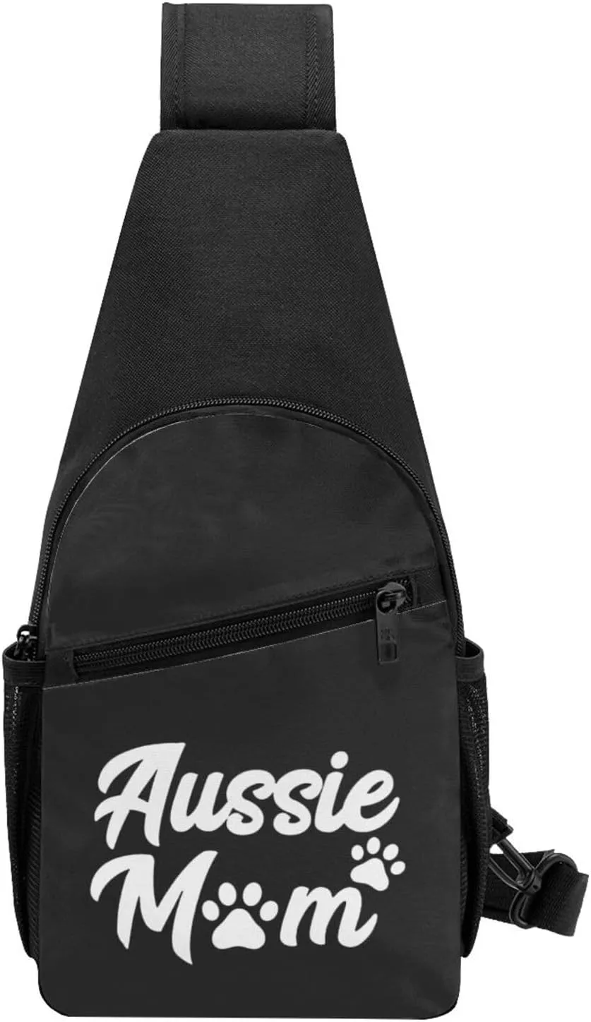 Fashion One-Shoulder Bag Aussie Mom Australian Shepherd Anti-Theft Crossbody Shoulder Chest Bag