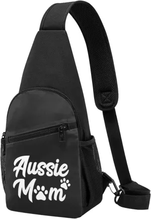 Fashion One-Shoulder Bag Aussie Mom Australian Shepherd Anti-Theft Crossbody Shoulder Chest Bag