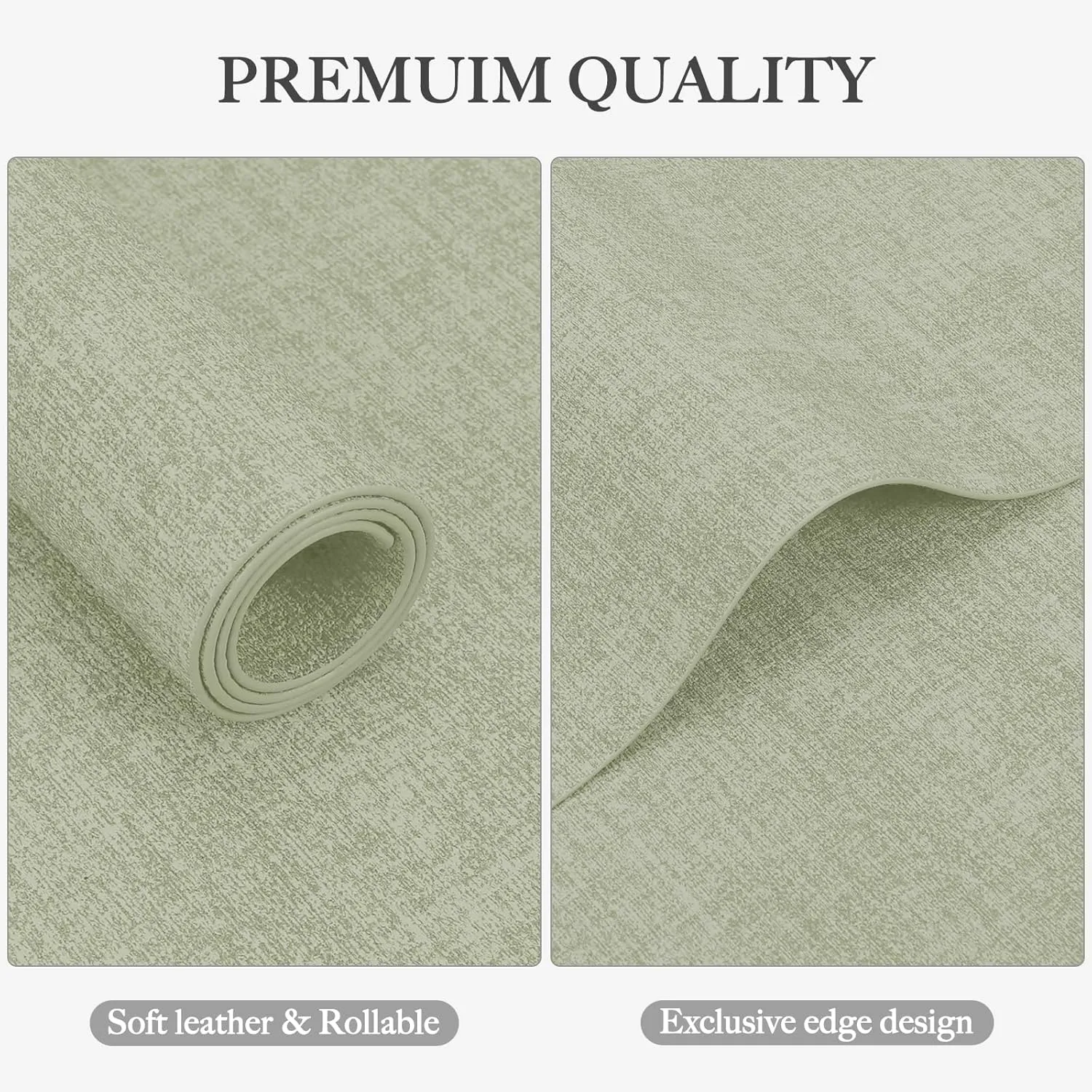 Faux Leather Heat Resistant Placemats Set of 8 – Waterproof Oilproof Wipeable Dining PU Vinyl Place Mat Easy Clean Table Mats for Kitchen/Dining/Party/Holiday, Grass Green