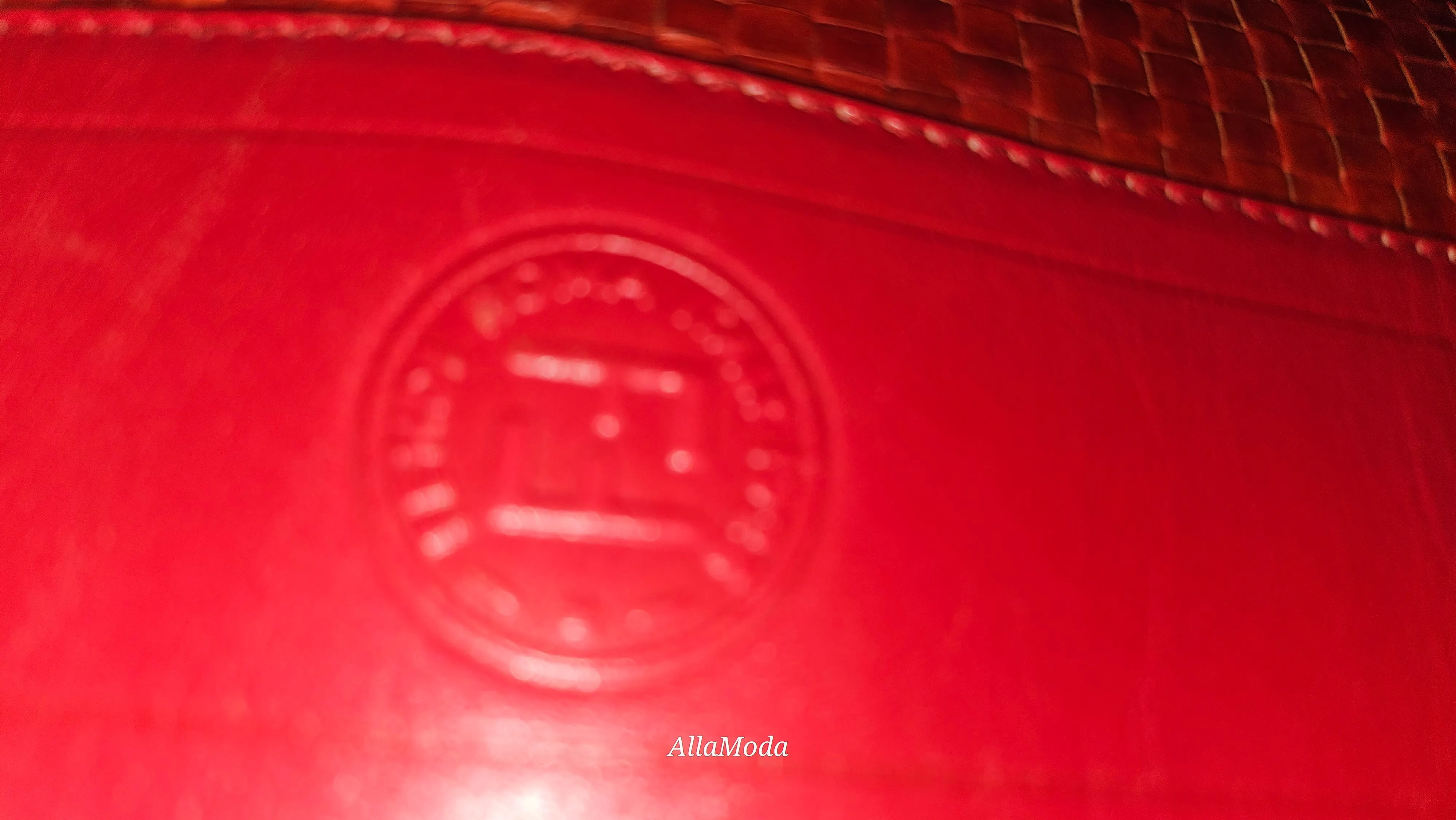 Fendi Red Intrecciato Leather Crossbody Bucket Bag