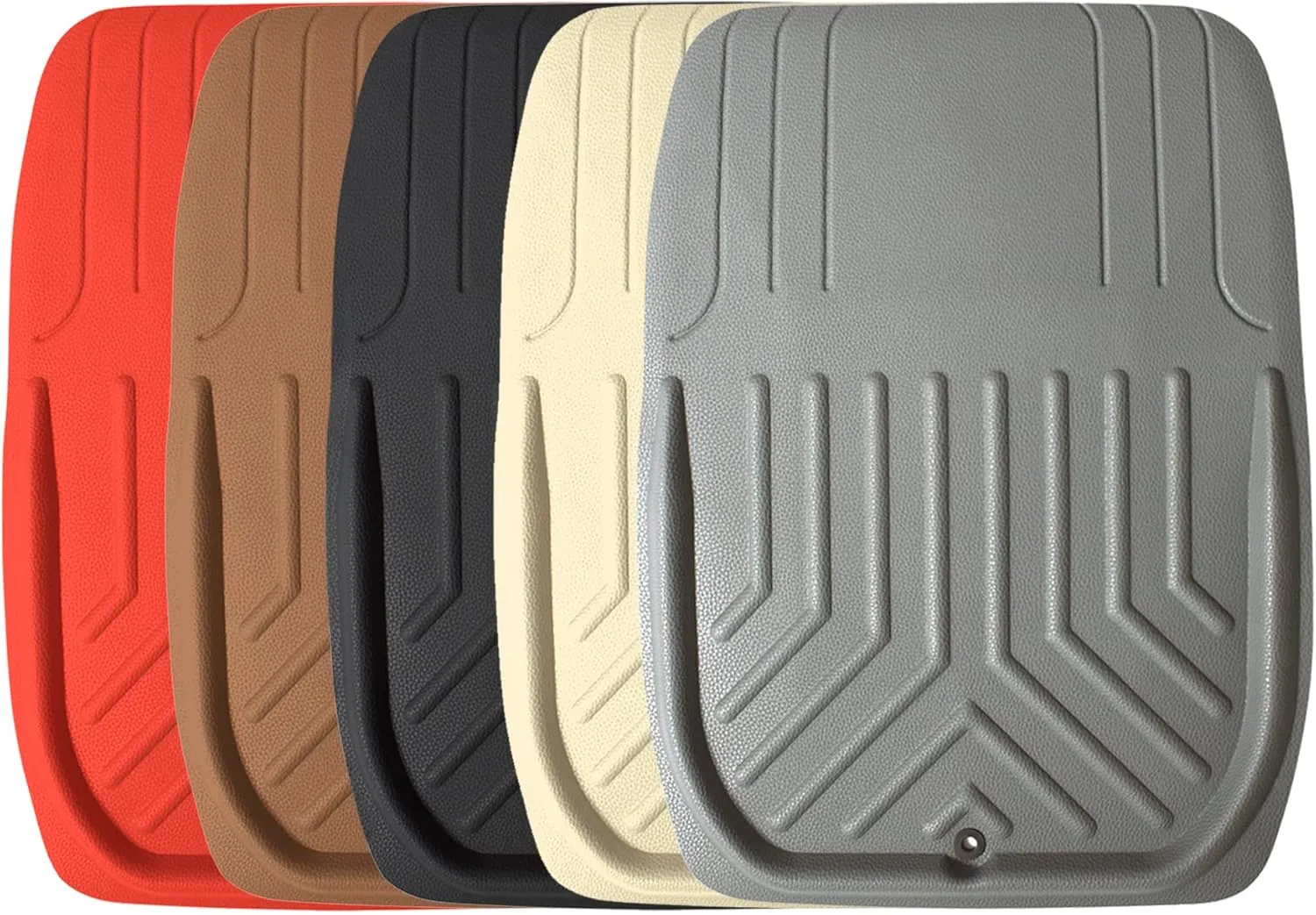FH Group Automotive Floor Mats - Faux Leather Deep Dish Floor Mats, Trim-to-Fit Floor Mats for Cars, Universal Fit Floor Mats Full Set, Car Mats for Most Sedan, SUV, Truck Floor Mats Black