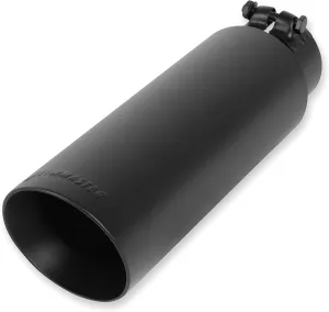 Flowmaster 15398B Exhaust Tip 4 Inch Angle Cut Black Ceramic Coated 304 Stainless Steel Fits 3 Inch Tubing 13 Inch Long - Clamp On