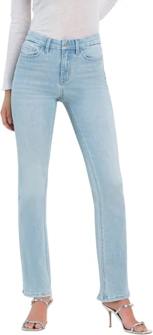 Flying Monkey High Rise Uneven Raw Hem Bootcut Jeans F5547
