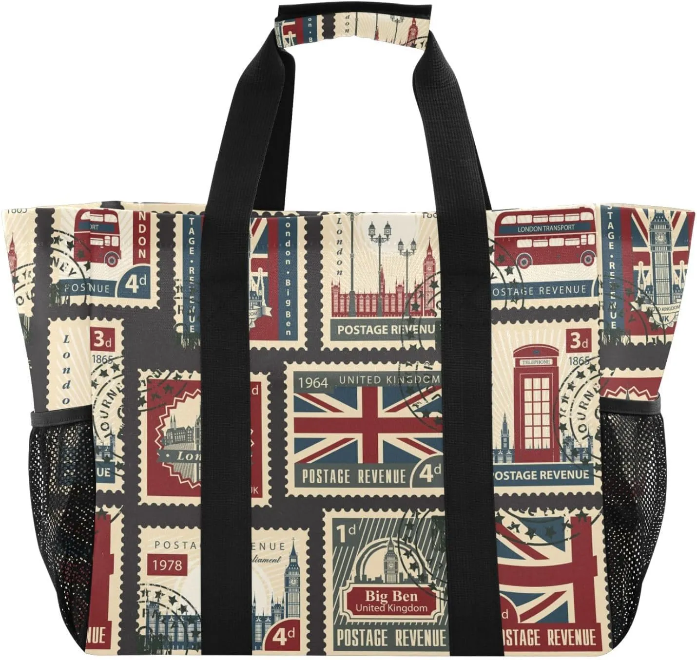 Foldable Grocery Reusable Tote Grocery Bag, Travel Canvas Shoulder Bags, Large Casual Laundry Pool Beach Bag