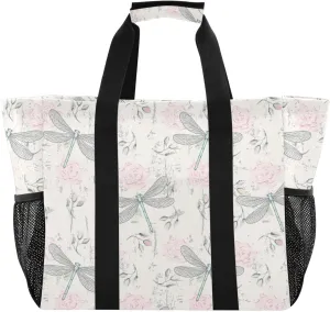 Foldable Grocery Reusable Tote Grocery Bag, Travel Canvas Shoulder Bags, Large Casual Laundry Pool Beach Bag