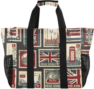 Foldable Grocery Reusable Tote Grocery Bag, Travel Canvas Shoulder Bags, Large Casual Laundry Pool Beach Bag