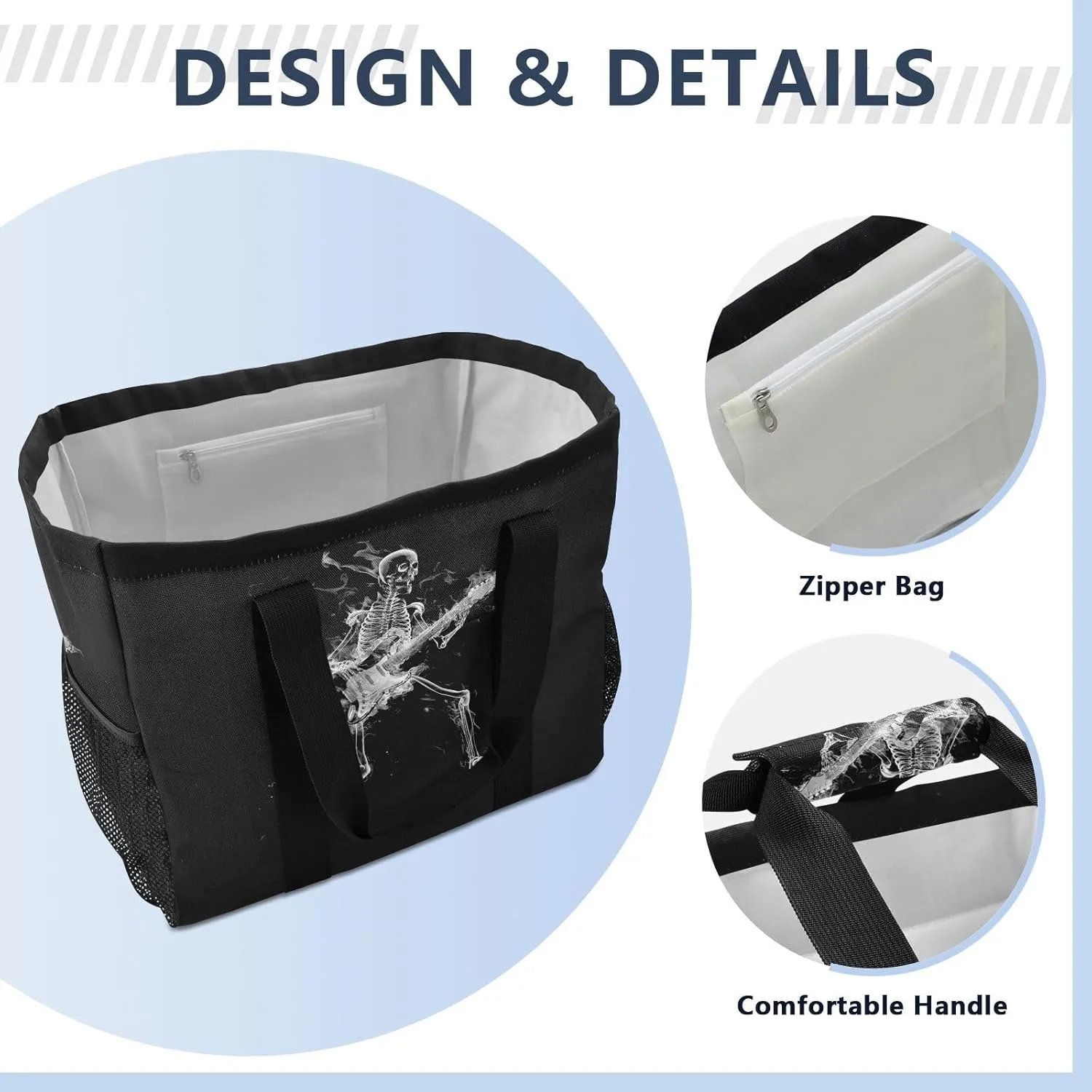 Foldable Grocery Reusable Tote Grocery Bag, Travel Canvas Shoulder Bags, Large Casual Laundry Pool Beach Bag