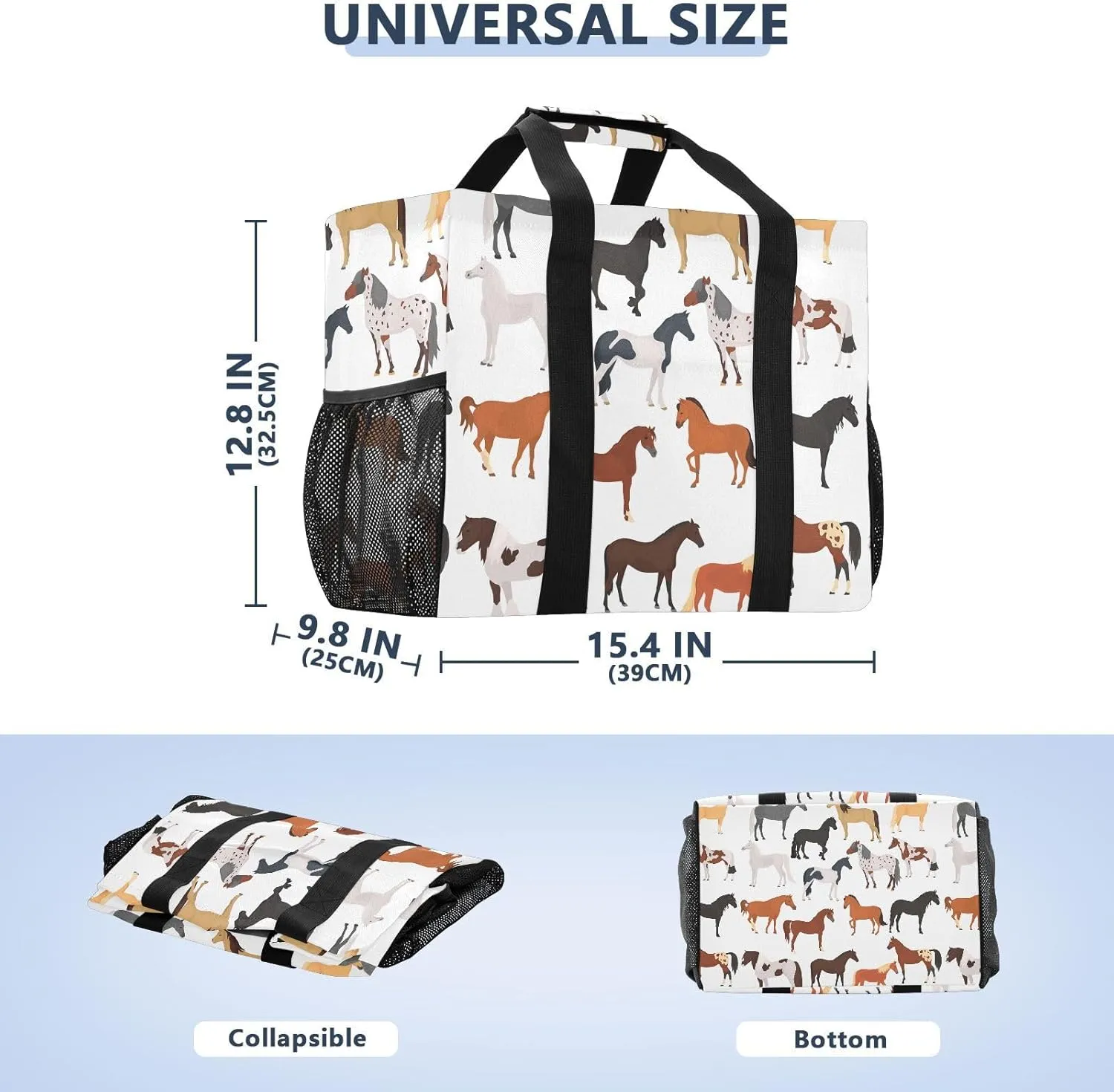 Foldable Grocery Reusable Tote Grocery Bag, Travel Canvas Shoulder Bags, Large Casual Laundry Pool Beach Bag